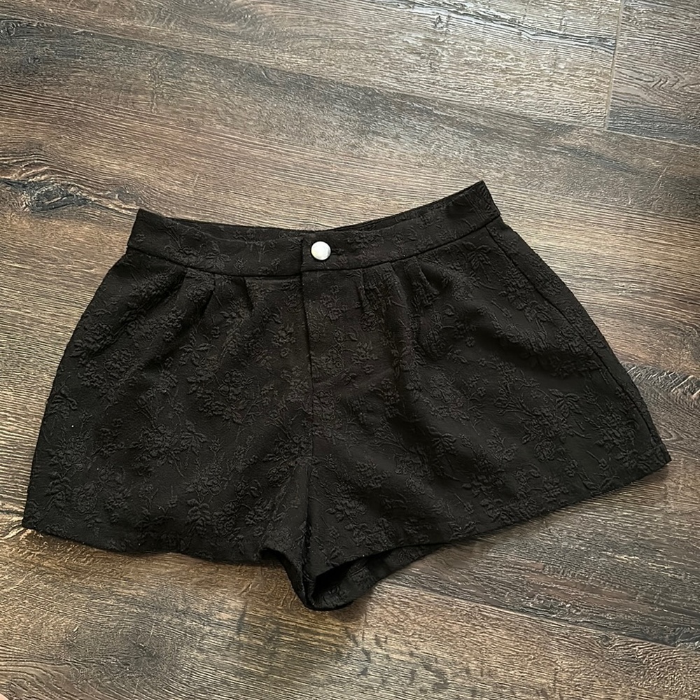 Free people black embroidered shorts